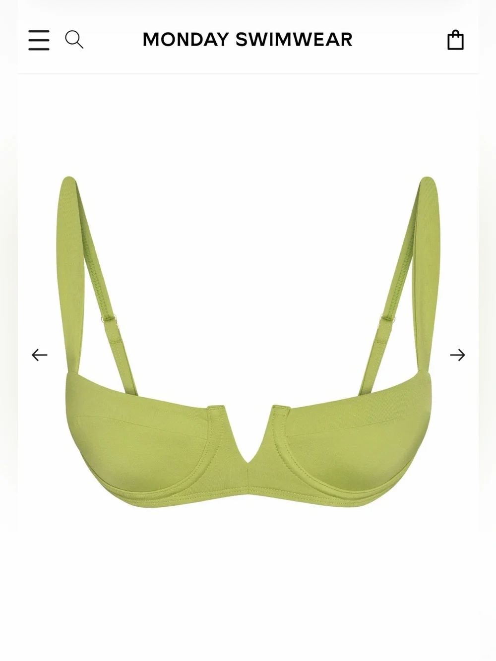 Monday Swimwear Clovelly Top - Apple Size Small